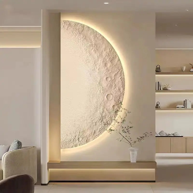 Dlight Decor LED Moon Wall Lamp with Remote Dimming Wall Art