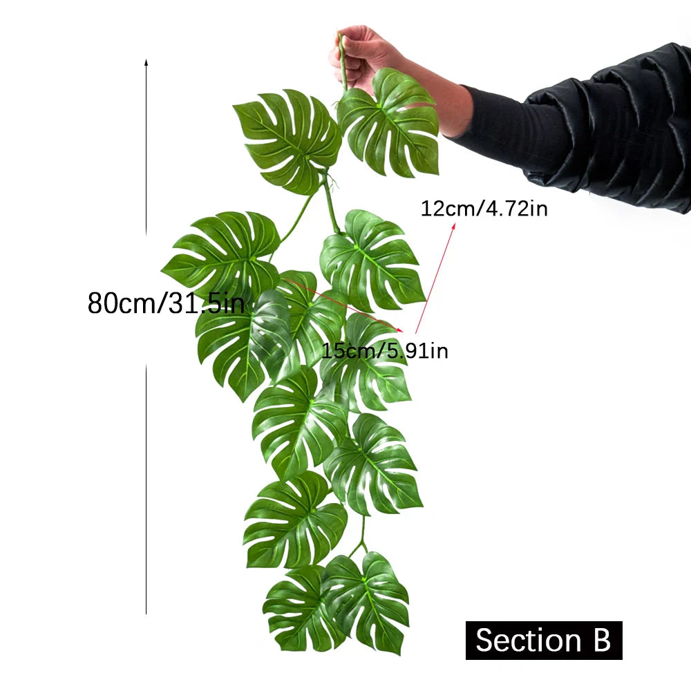 Dlight Decor 180cm Hanging Monstera Vine with Turtle Leaves B