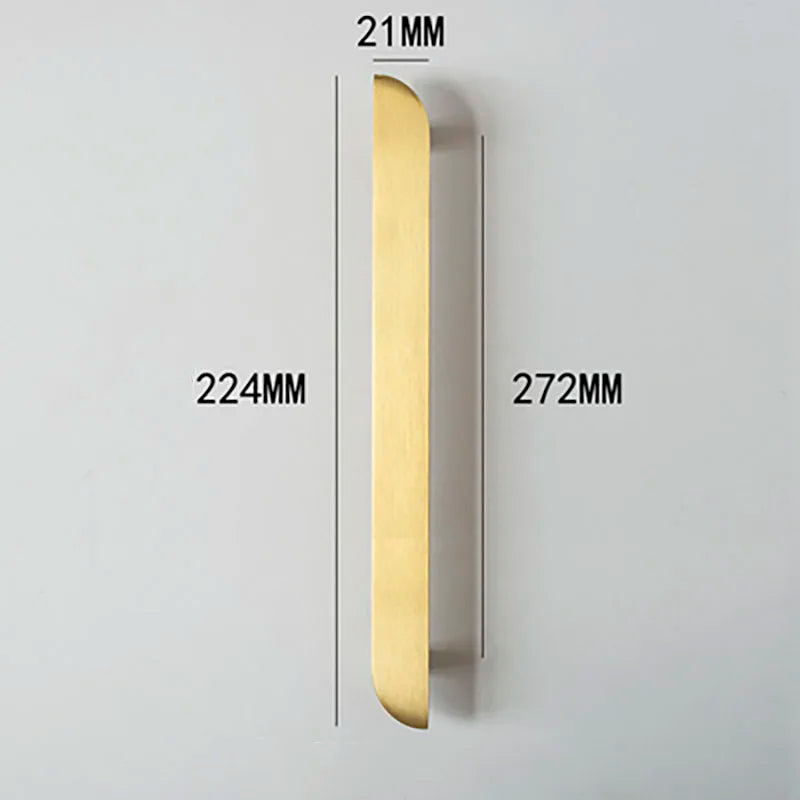 Modern Simple Wardrobe Handles – Brass Cabinet Knobs and Drawer Pulls for Furniture 272mm right Handle