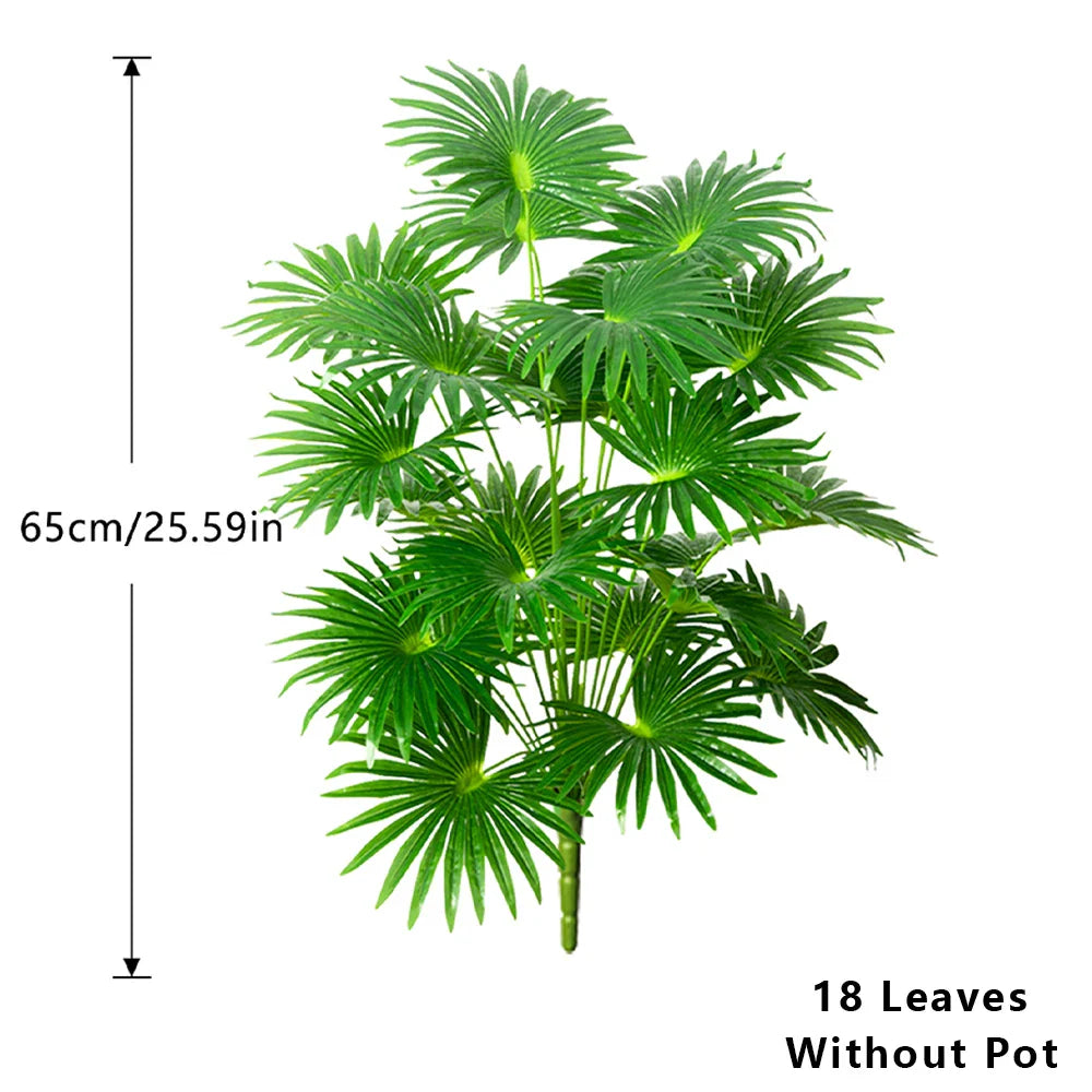 Dlight Decor Large Palm Tree 55 to 95cm Tropical Plant 65cm 18 Leaves