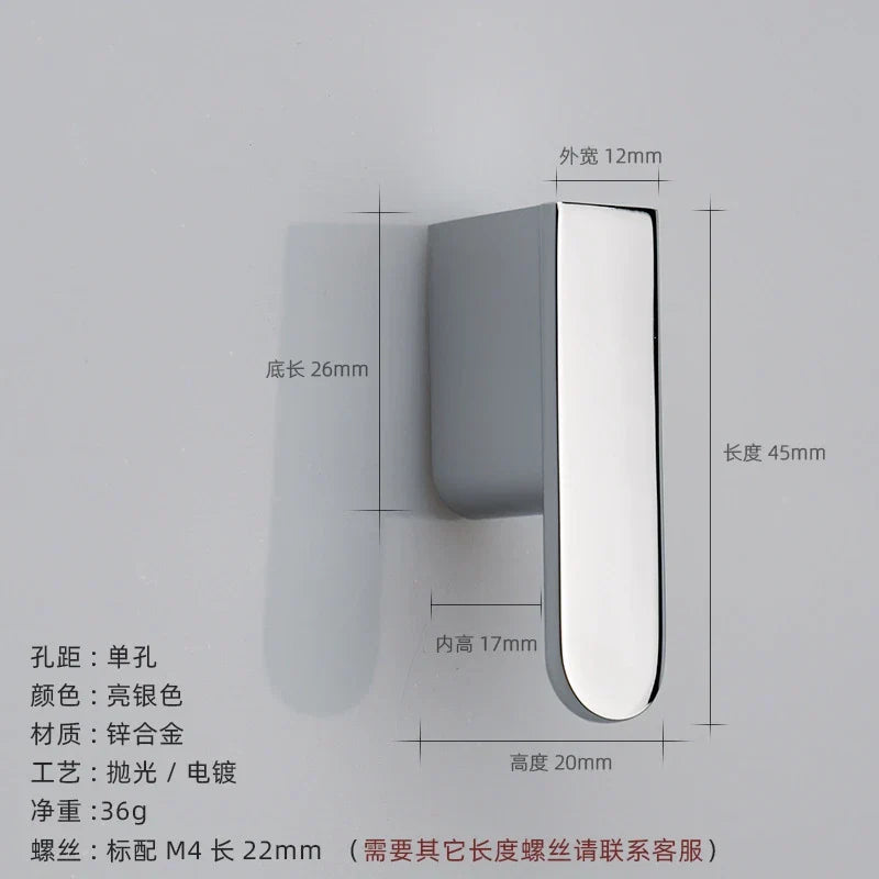 Luxury Zinc Alloy Cabinet Handles - Modern Drawer Pulls for Wardrobes Closets and Furniture Silver Handles