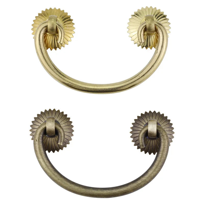 Antique Brass Arch Cabinet Pulls – Vintage Drawer Handles for Home Improvement Pulls