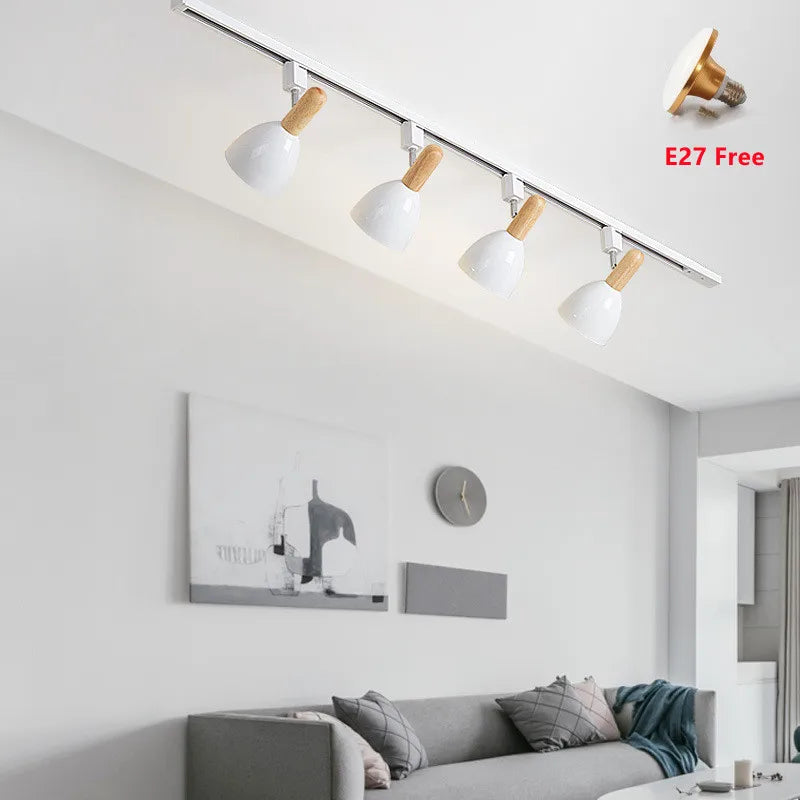 15W Modern Nordic Wooden LED Track Light - Ceiling Spotlight ceiling light
