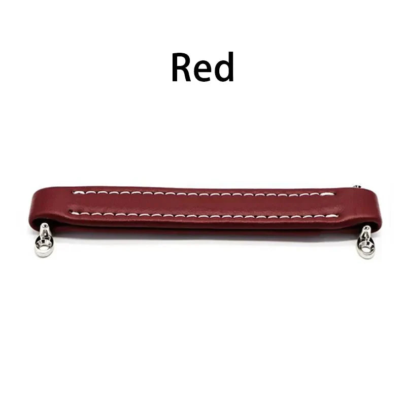 Vintage Leather Furniture Handle – Soft Suitcase-Style Drawer Pulls for Cabinets and Chests Red Handles