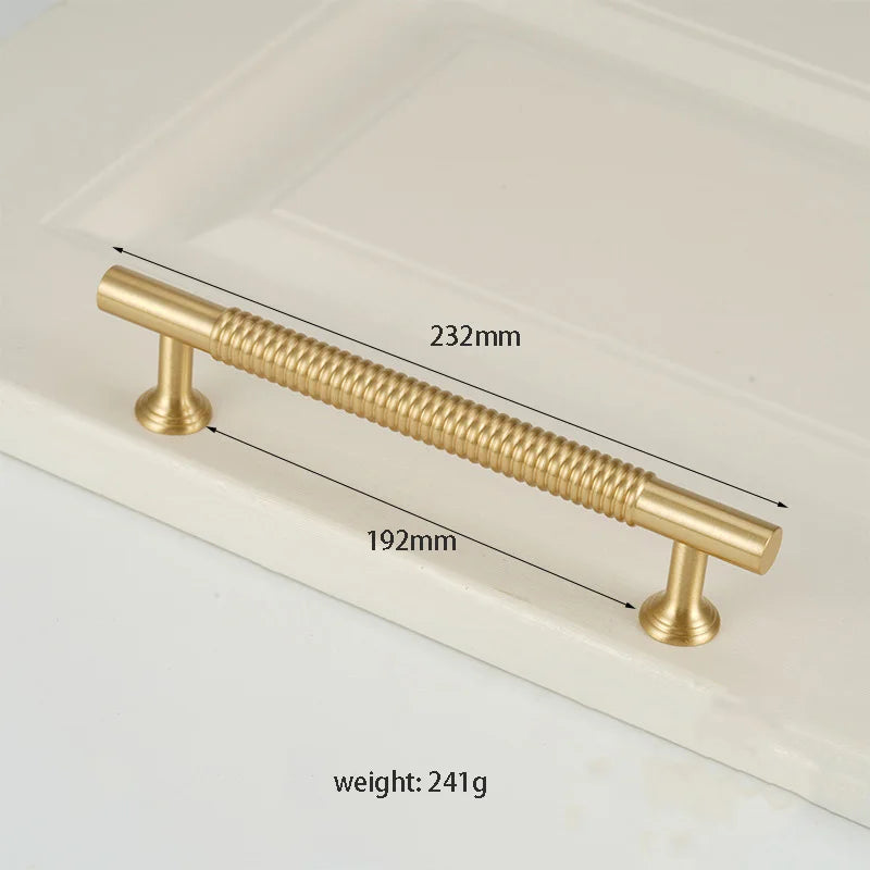 Textured Brass Handles – Golden Cabinet Pulls and Wardrobe Bar Handles (50mm-300mm) TB9026-L232 Handles