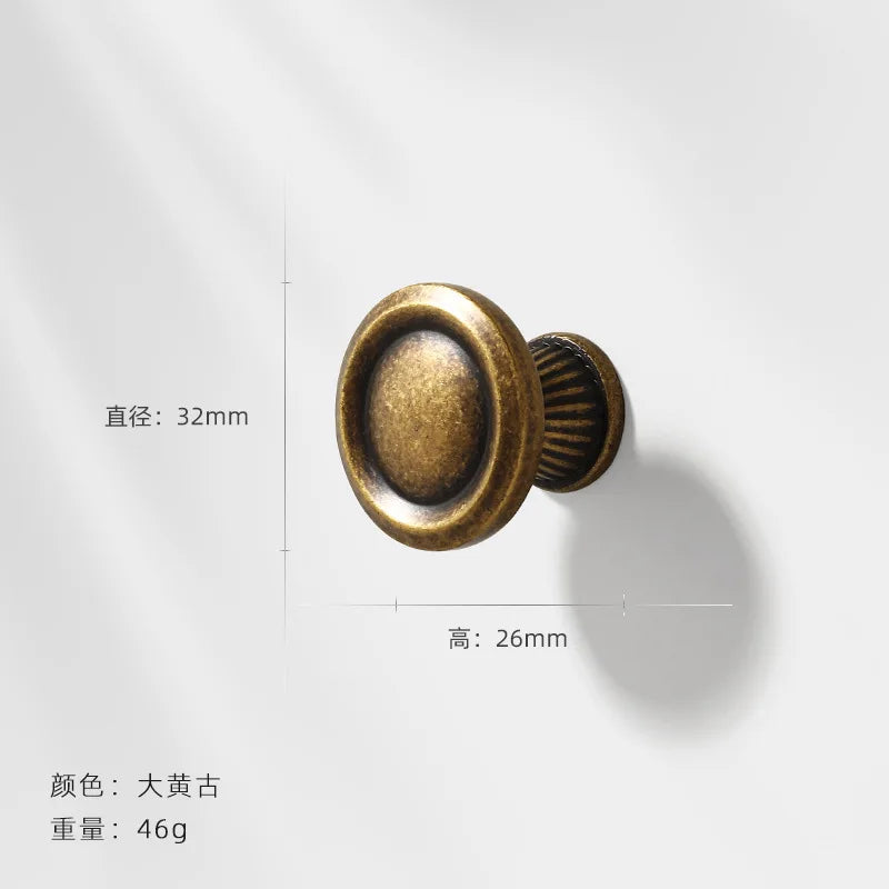 Antique Wardrobe Cabinet Handles - Retro Zinc Alloy Drawer Pulls and Knobs for Kitchen and Furniture 7056 single hole