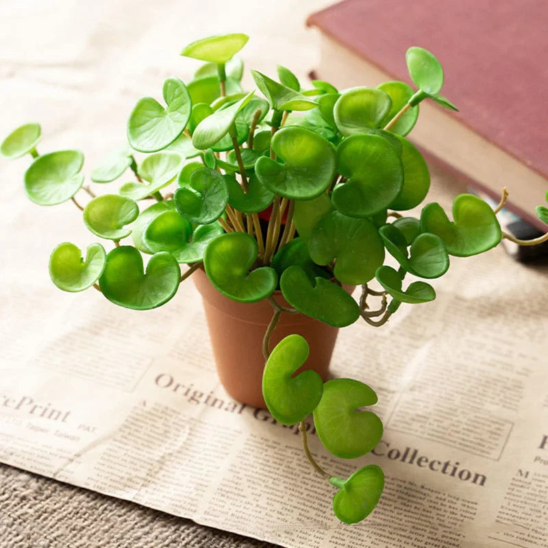 Dlight Decor 15cm Lucky Grass Foliage Bouquet for Home and Bonsai Decor