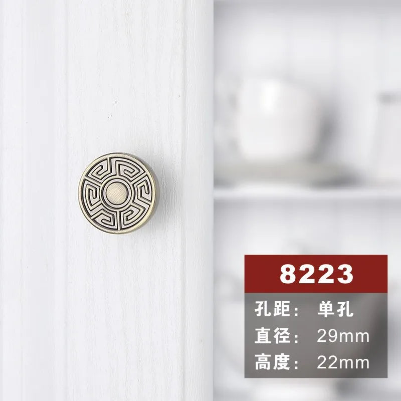 Antique Bronze Cabinet Knobs and Handles – Vintage Furniture Hardware 8223 single hole Handles