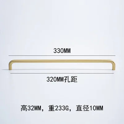 Solid Brass Cabinet Handles - Modern Golden Drawer Pulls for Dresser Wardrobe and Kitchen Cupboards Golden 320mm