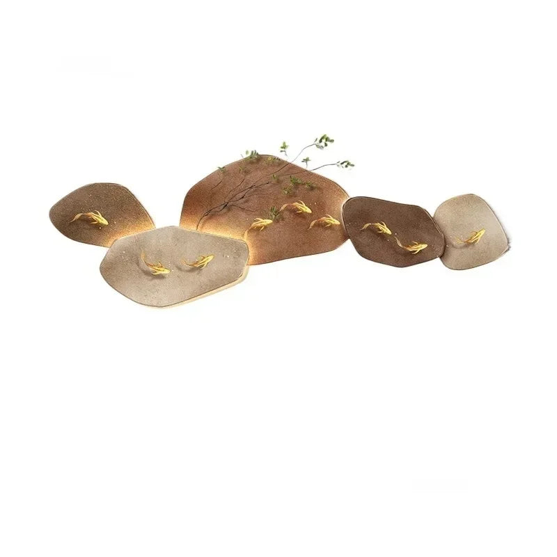 Dlight Decor 3D Nine Fish Wall Lamp Mural Art Wall Art