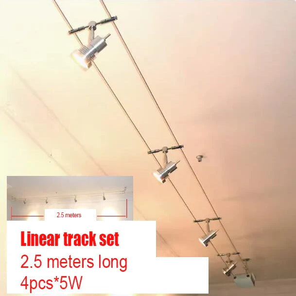 Low-Voltage Steel Wire Track Spotlights – configuration option 14