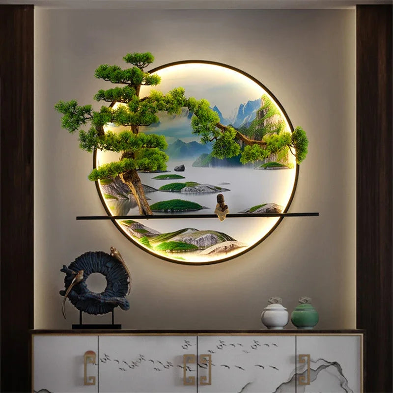 Dlight Decor Chinese Landscape LED Wall Glow Wall Art