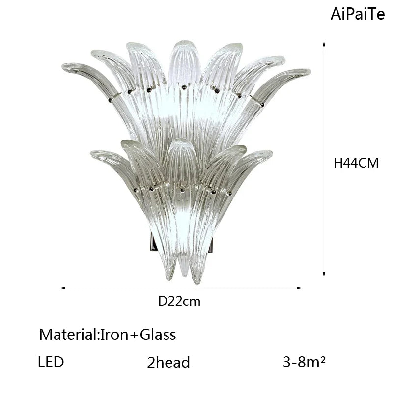 Odette French Vintage Murano Glass LED Chandelier for Living Room & Staircase CD22CM2head / changeable