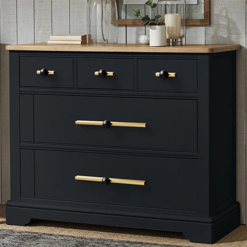 Black and Gold Cabinet Pulls - Double Color Aluminum Zinc Alloy Handles for Wardrobes and Kitchens Handles