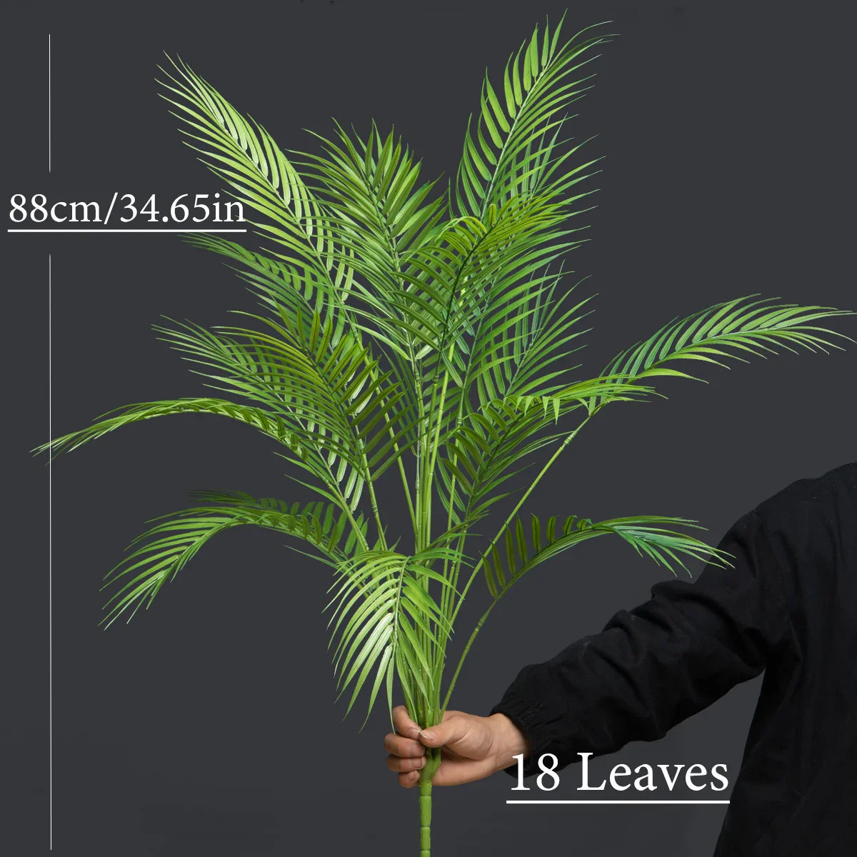 Dlight Decor 120cm Tall Palm Tree Branch with Coconut Leaves for Home and Office Decor 88cm 18Leaves