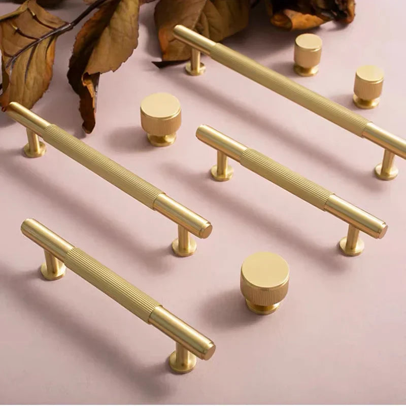 American Style Brass Cabinet Handles – Light Luxury Extended Wardrobe Door Pulls Handles
