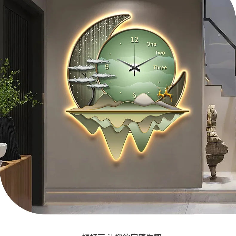 Dlight Decor Clock Wall Light with Luxury Crystal Glow Wall Art