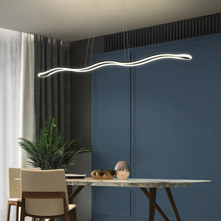 Sleek Modern Restaurant Chandelier - Nordic Wave Design For Dining Rooms Bars And Offices Pendant
