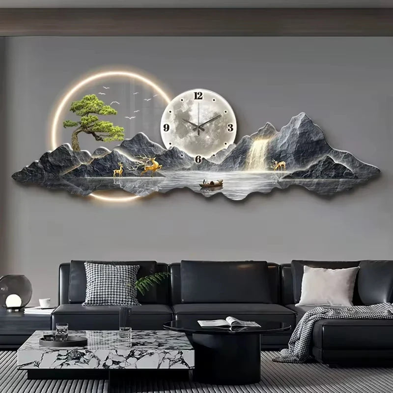 Dlight Decor Nordic Silent LED Wall Clock Light Wall Art