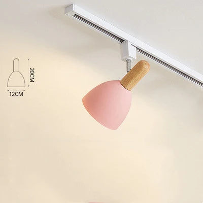 15W Modern Nordic Wooden LED Track Light - Ceiling Spotlight Pink / Warm White 3000K ceiling light