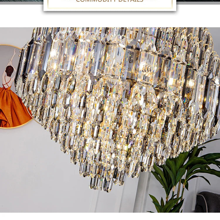 Golden Amber Grand Crystal Chandelier – product view 5