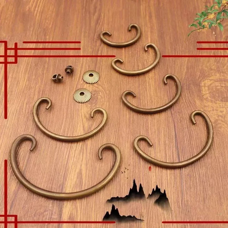 Antique Brass Arch Cabinet Pulls – Vintage Drawer Handles for Home Improvement Pulls