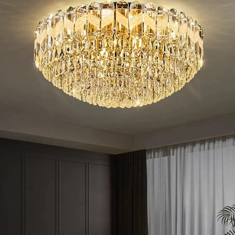 Modern Light Luxury Crystal Chandelier - Gold Finish For Dining And Living Rooms With Free Shipping