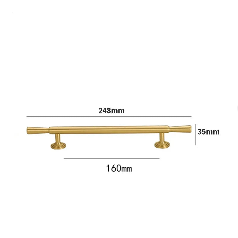 Brushed Gold Brass Cabinet Handles – Modern Knobs and Bar Pulls (50mm-280mm) 248mm Handles