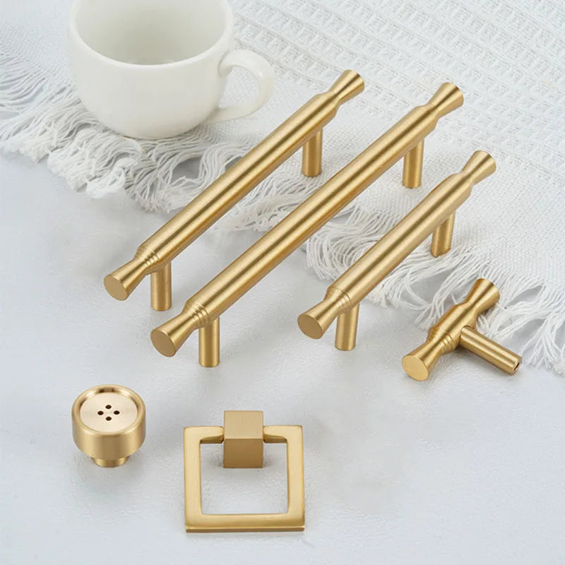 Solid Brass Kitchen Cabinet Handles – Modern Bar Pulls for Drawers and Wardrobes Handles