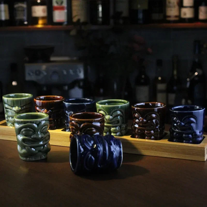 60ml Ceramic Tiki Mug – Hawaiian Cocktail Cup for Home Bars & Parties | Dlight Decor cups
