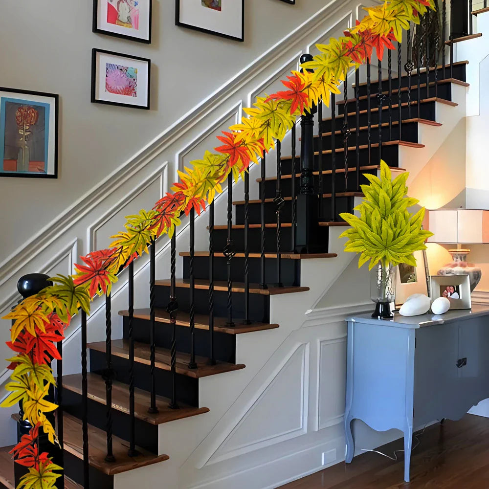 Dlight Decor 200cm Fall Maple Leaf Garland for Autumn and Halloween Decor