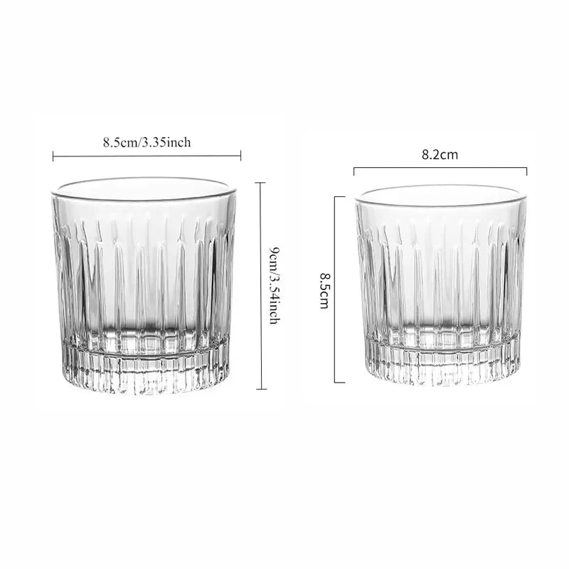 Dlight Decor Striped Whisky Glass 290ml or 335ml Cocktail Glasses
