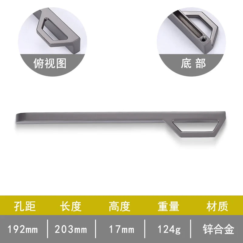 Gold and Pearl Grey Cabinet Handles - Modern Zinc Alloy Pulls for Kitchen and Furniture Pearl Grey 192mm Handles