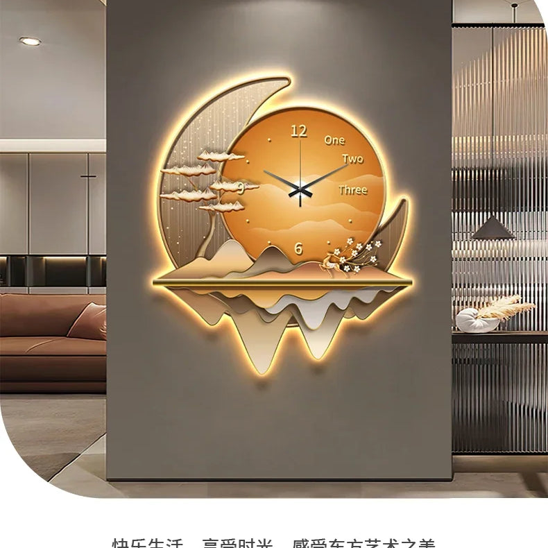 Dlight Decor Clock Wall Light with Luxury Crystal Glow Wall Art
