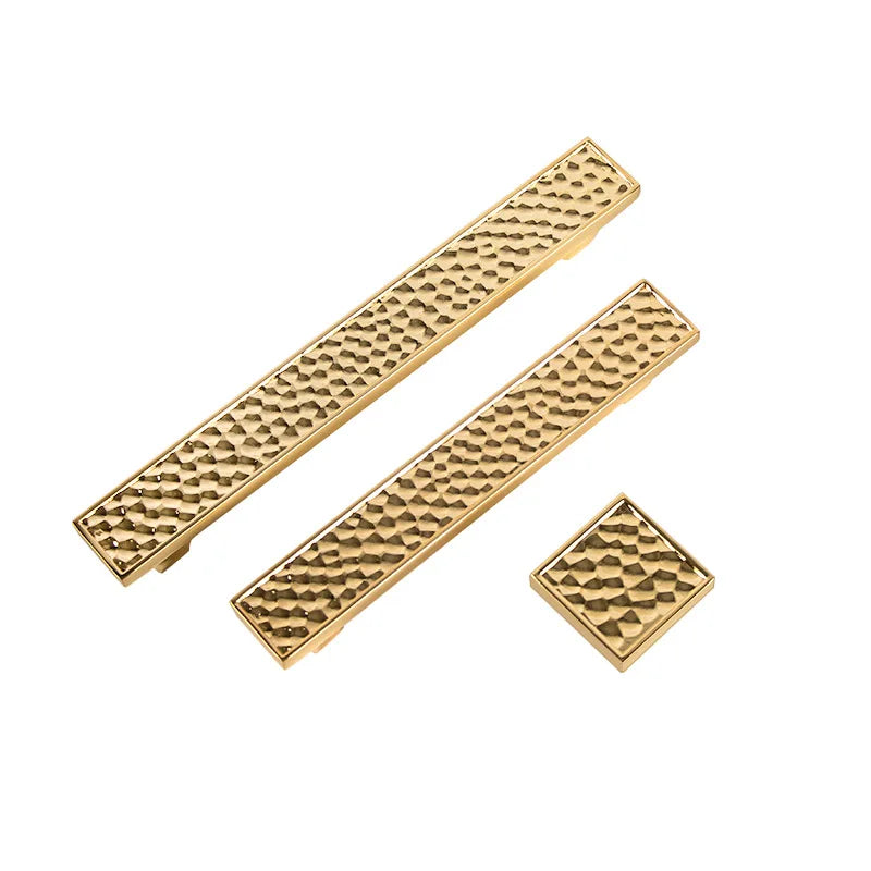24K Gold and Hammered Brass Furniture Handles – Textured Cabinet Knobs and Pulls in Antique Silver and Old-Silver