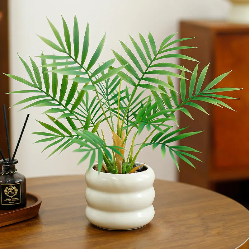 Dlight Decor 44cm Palm Plant Branch with Real Touch Monstera Leaves