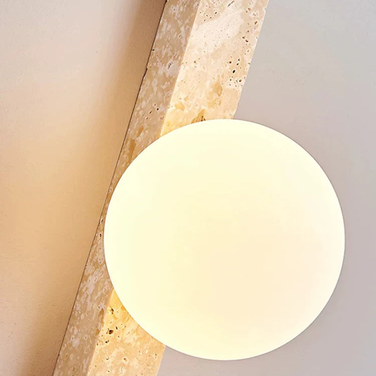 Long Wall Lamp With Led - Retro Stone Design For Bedroom Living Room And Staircase Atmosphere