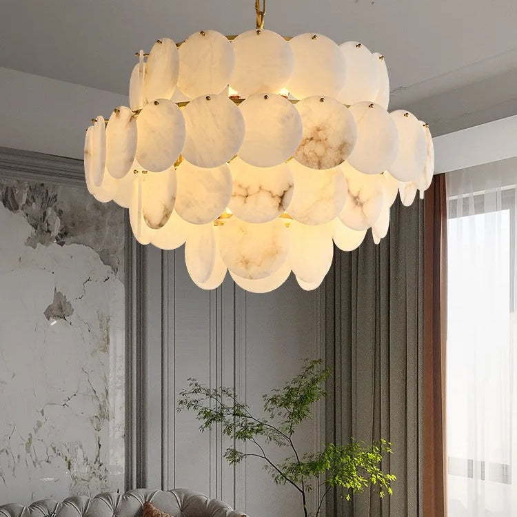 Modern Luxury Led Natural Marble Chandeliers - Illuminating Elegance For Living Dining And Kitchen