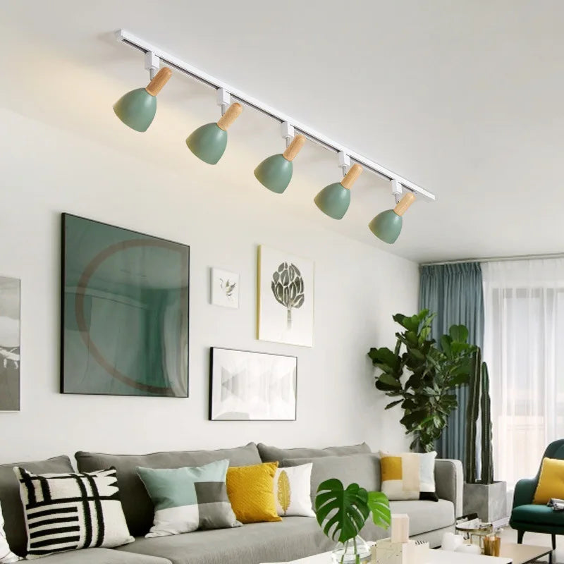 15W Modern Nordic Wooden LED Track Light - Ceiling Spotlight ceiling light