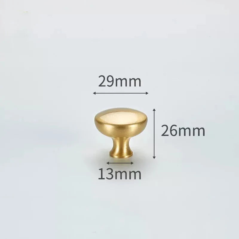 Modern Simple Solid Brass Cabinet Knobs – Wardrobe Handles and Kitchen Pulls 19 Knobs