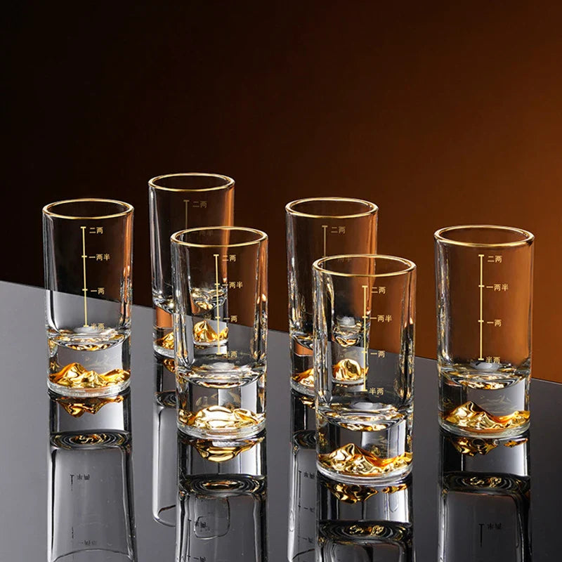 Dlight Decor Golden Line Brandy Glass Set 100ml x6 100ml / 6pcs Glass