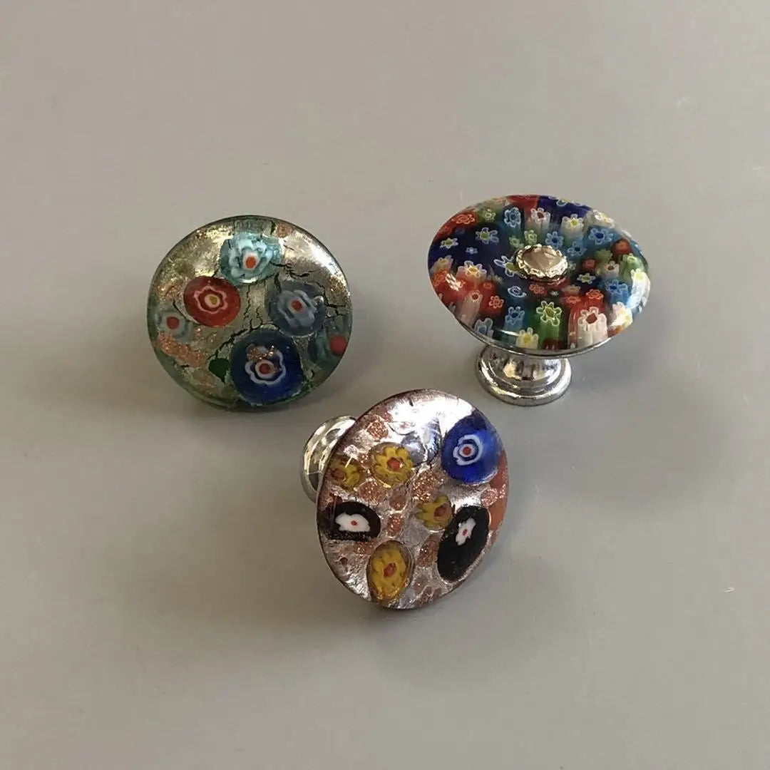 Colorful Floral Glass Cabinet Knobs – Drawer Knobs for Dresser Shoe Cabinet and Kitchen Furniture Knobs