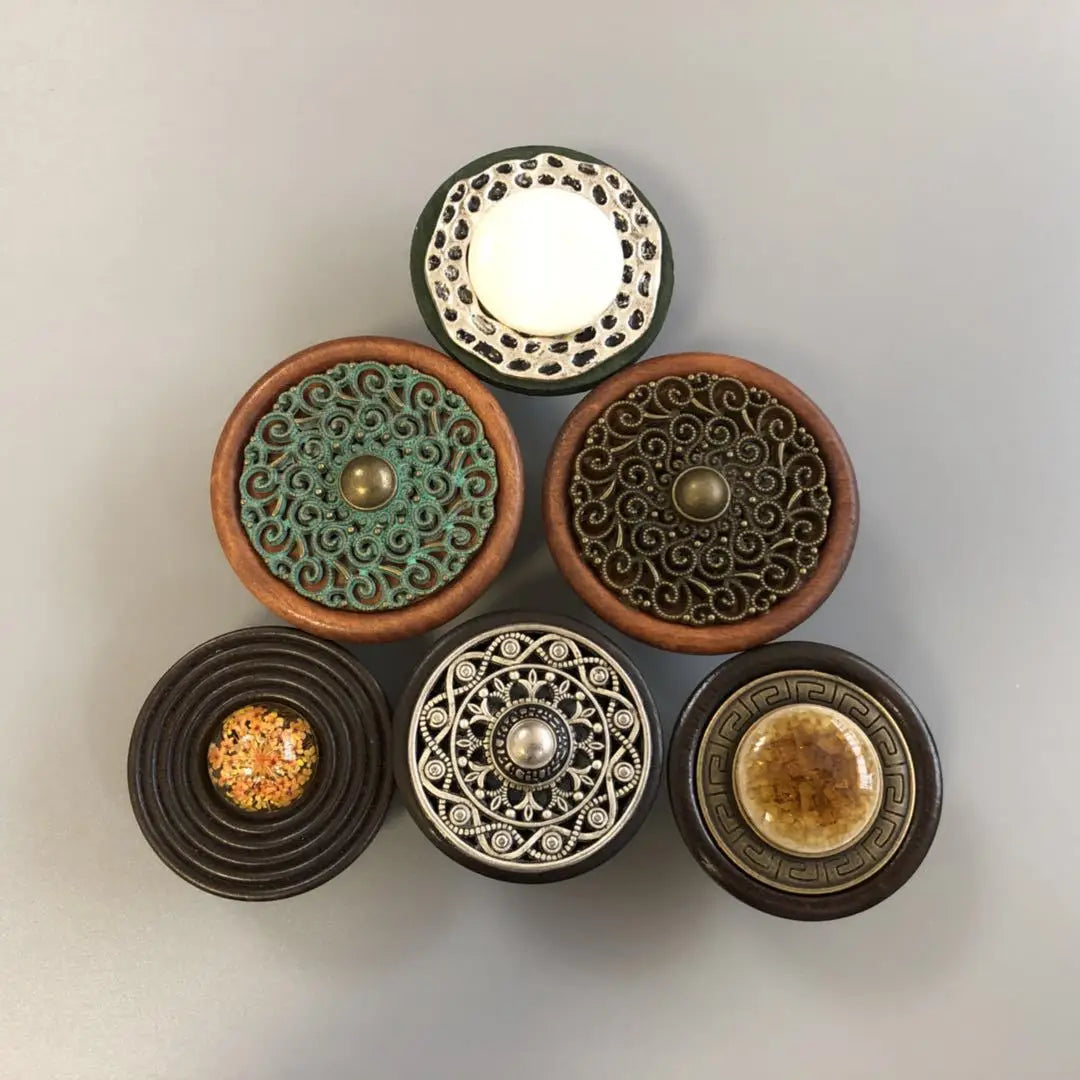 Handmade Wood and Alloy Cabinet Handles – Artistic Drawer and Furniture Knobs for Home Decor Knobs