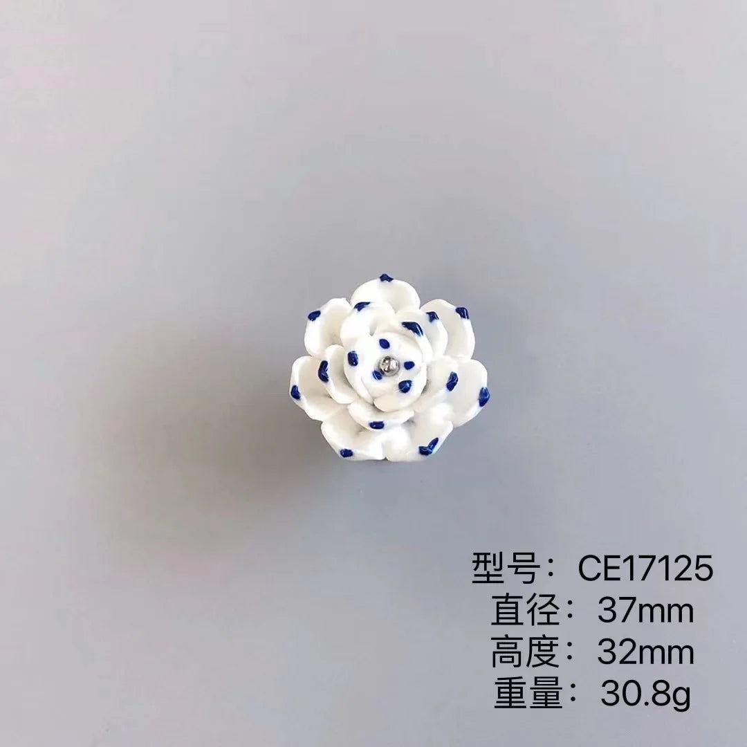 Handmade Ceramic Flower Knobs – Creative Cabinet and Drawer Knobs for Furniture Accessories CE17257 Knobs