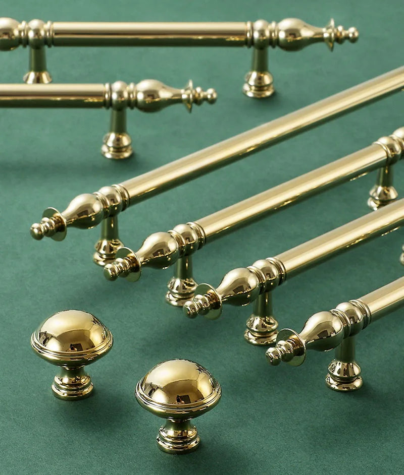 Chrome Brass Polished Gold Furniture Handle Modern Cabinet Pulls Wardrobe Cupboard Drawer Bar Knobs mirror gold