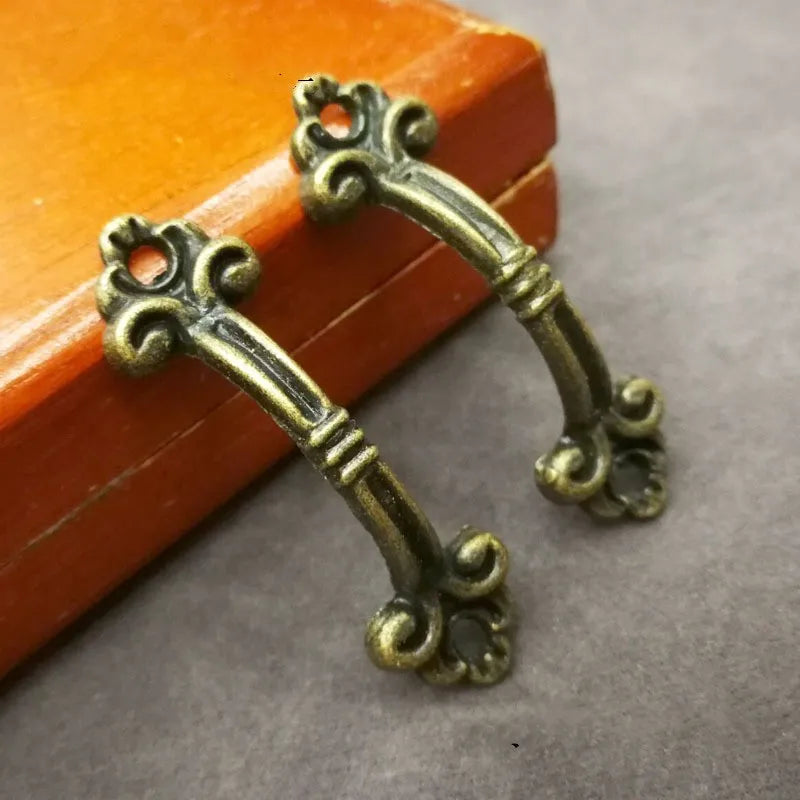 10pcs Antique Zinc Alloy Drawer Handles – Vintage Chinese Style Handles