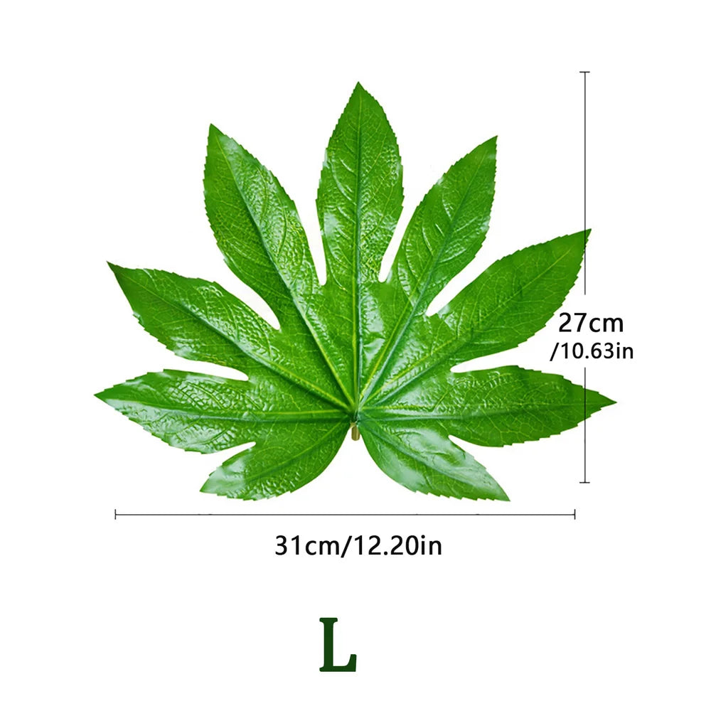 Dlight Decor 5 or 10pcs Tropical Fatsia Monstera Leaves for Table and Home Decor L 31x27cm / 10pcs