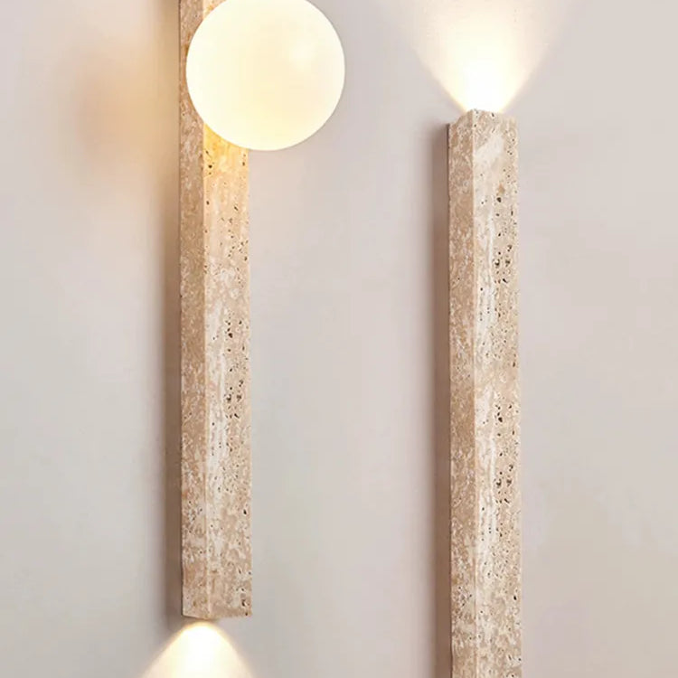 Long Wall Lamp With Led - Retro Stone Design For Bedroom Living Room And Staircase Atmosphere