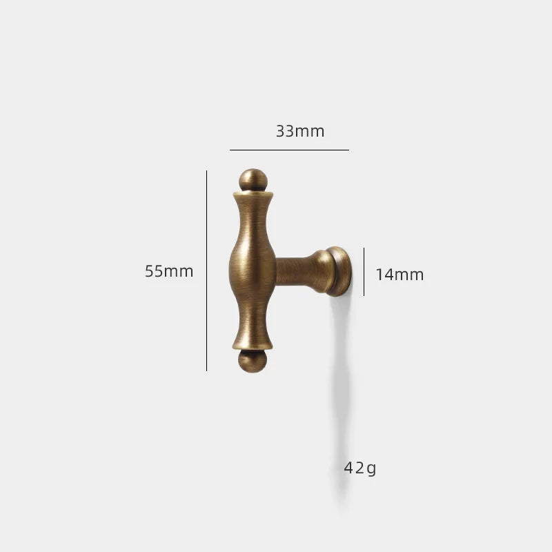 Antique Brass Furniture Cabinet Handle – American Vintage Wardrobe Knob and Drawer Pull 50mm bar Handles