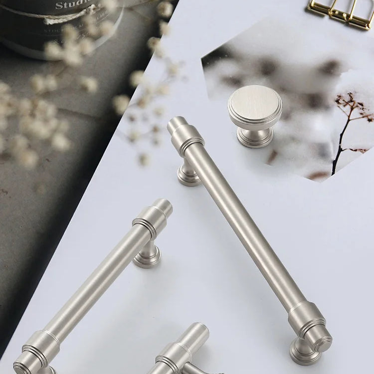 Brushed Nickel Brass Furniture Handles – Matte Silver Cabinet Pulls and Drawer Bars Handle